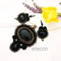 Set negru soutache cu onix