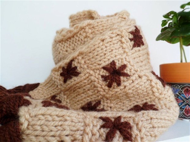 Fular tricotat clasic copil/adult