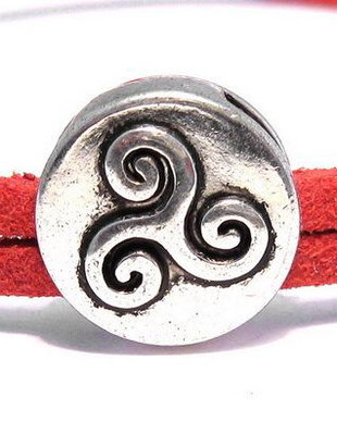Slide Charm argintiu antichizat, 13.5 mm