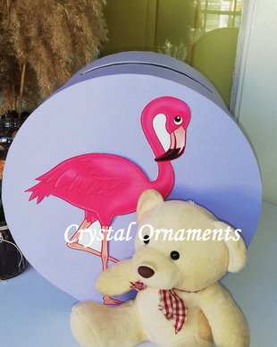 Cutie de dar botez, flamingo