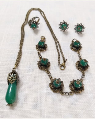 SET- AGATE VERZI SI BRONZ