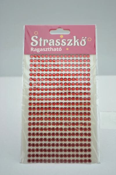 Strasuri autoadezive rosii 5 mm, 352/set- 361818
