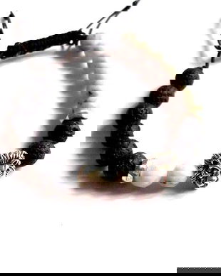 bratara unisex cu roca vulcanica si agate 36609