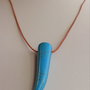 Colier handmade din snur de piele naturala si medalion din piatra de howlit/colier barbatesc/colier unisex/colier talisman