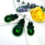 Set verde soutache cu onix si cristale