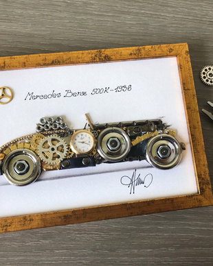Mercedes Benz 500 K - 1936 Cod M 443, Masina piese de ceas, Cadou Tablou cu masini, Cadouri barbati