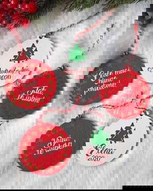 Glob personalizat, glob cu 2 fete, glob cu nume, ornament cu nume, ornament cea mai buna mama, glob bunici, glob cu mesaj