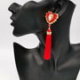 Vândut Cercei  Little Red Hearts din COLECTIA MEA DE CATIFEA