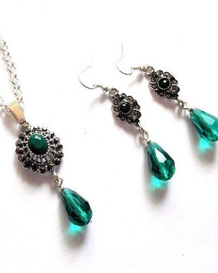 set sticla si marcasite 37405