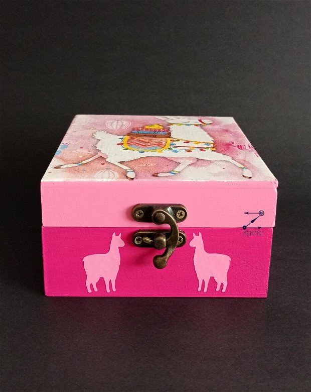 Cutie cu lama, cutie alpaca, cutie bijuterii alpaca, cutie roz, cutie amintiri alpaca, cutie amintiri lama
