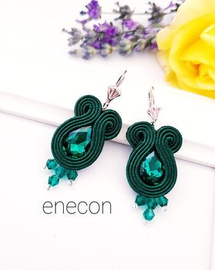 Cercei emerald soutache