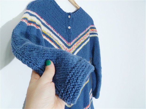 Pulover tricotat manual unicat marime universala