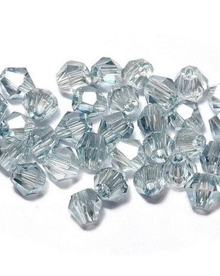 Cristale din sticla, biconice, 4 mm, electroplacate, bleu-13