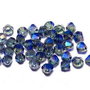 Cristale din sticla, biconice, 4 mm, electroplacate, AB, marine blue
