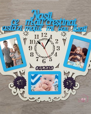 Tablou foto cu ceas personalizat