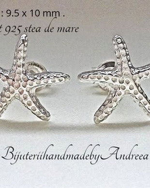 Cercei argint 925 stea de mare