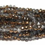 Cristale din sticla, rondelle, 4x3 mm, cupru