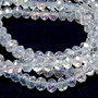 Cristale din sticla, rondelle, 4x3 mm, AB