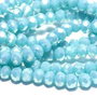Cristale din sticla, rondelle, opace, 3x2 mm, electroplacate, bleu