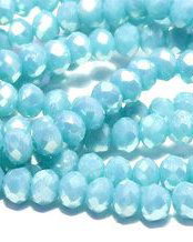 Cristale din sticla, rondelle, opace, 3x2 mm, electroplacate, bleu
