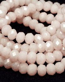 Cristale din sticla, rondelle, opace, 3x2 mm, electroplacate, bej