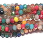Cristale din sticla, rondelle, opace, 3x2 mm, electroplacate, mixte