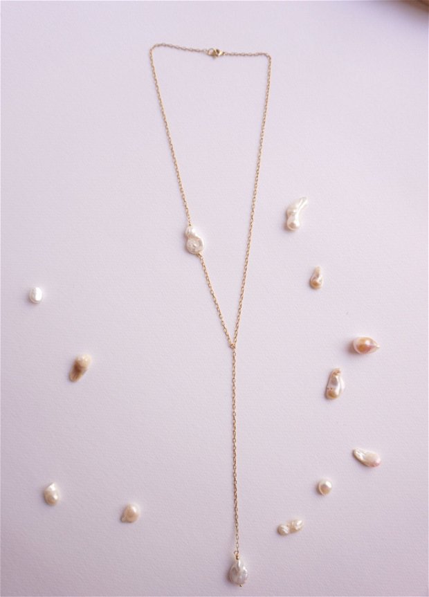 Colier minimalist cu perle de cultura