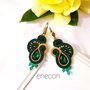 Cercei Soutache EMERALD-GOLD