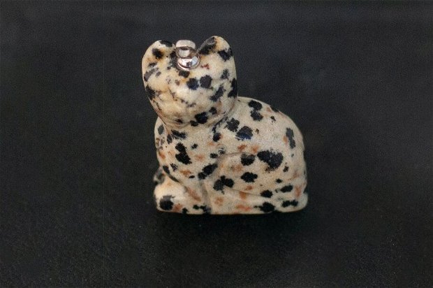 Jasp dalmatian -  pandantiv pisica