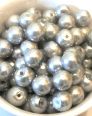 Margele sticla argintiu fier deschis 8 mm cal. II