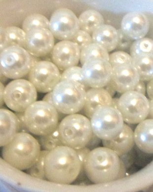 Margele sticla alb perlat 8 mm cal. II