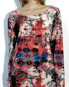Bluza print abstract marime xl si xxl