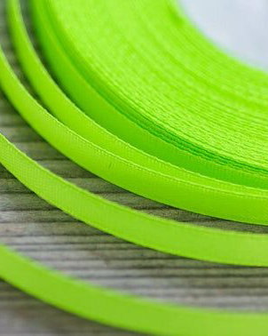 Panglica satin verde neon 6 mm