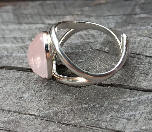 Inel din Argint 925 cu cuarț roz