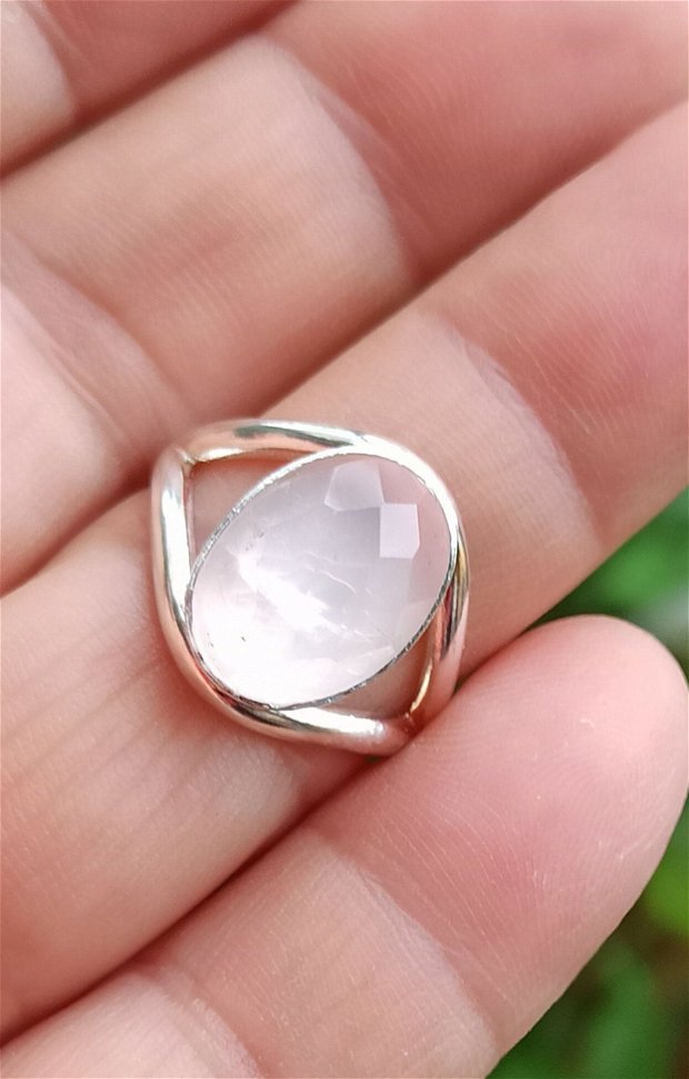 Inel din Argint 925 cu cuarț roz