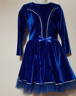 Rochie fetite catifea albastră
