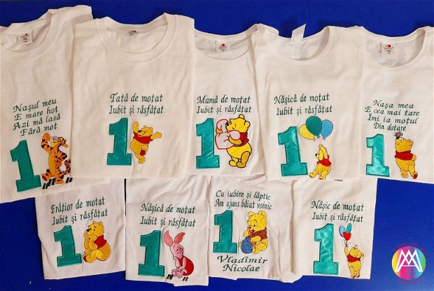 Set tricouri Winnie Pooh ,brodate