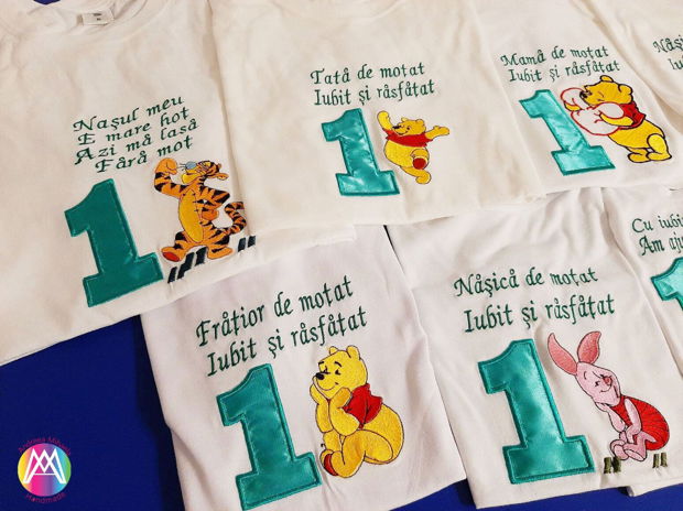 Set tricouri Winnie Pooh ,brodate