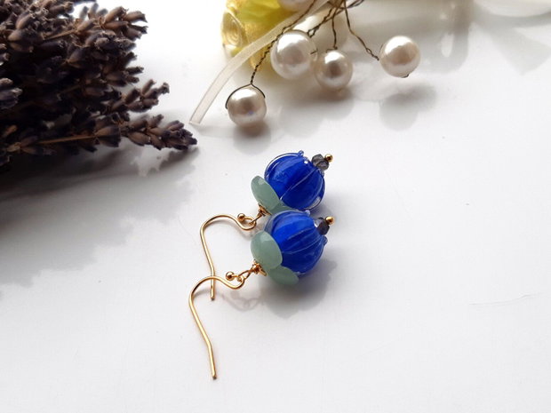 Cercei flori lampwork