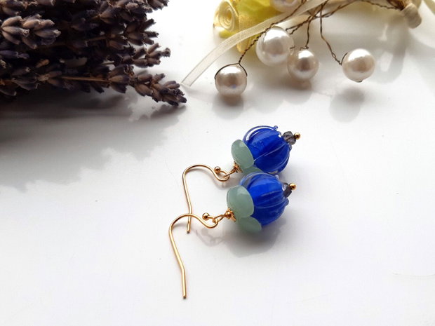 Cercei flori lampwork