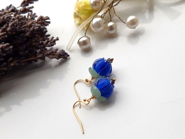 Cercei flori lampwork