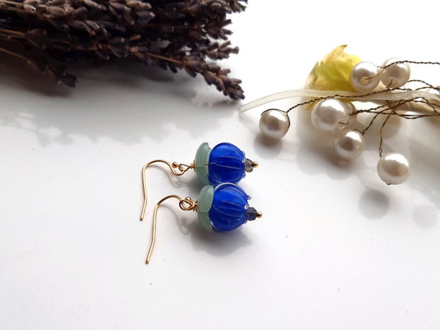 Cercei flori lampwork