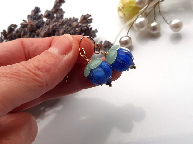 Cercei flori lampwork