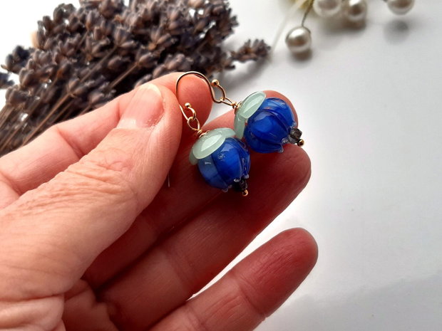 Cercei flori lampwork