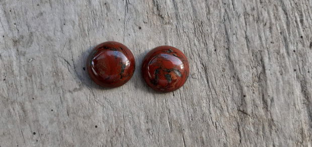 Cabochon jasp rosu 16 mm (2 buc)