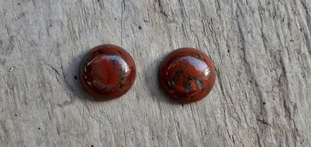 Cabochon jasp rosu 16 mm (2 buc)