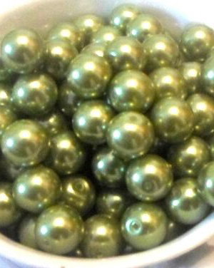 Margele sticla light olive deschis 8 mm cal. II
