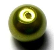 Margele sticla light olive deschis 8 mm cal. II