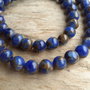 Agate albastru cu maro, 8 mm
