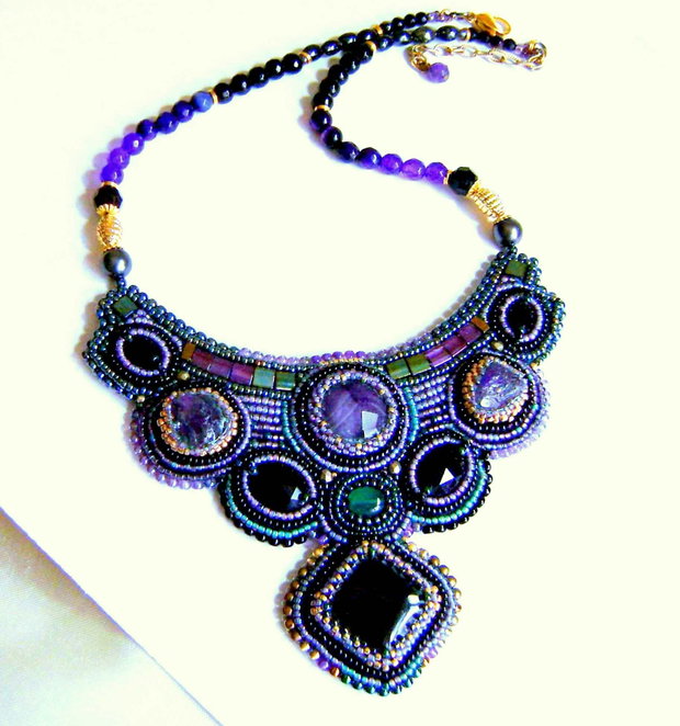 Turmalina si ametist / Colier splendid cromatic / podoabe pe viata